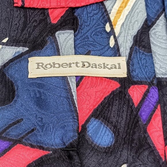 Robert Daskal Hand Painted Silk Jacquard Tie - Picture 2 of 5